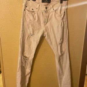 Hollister white Ripped jeans